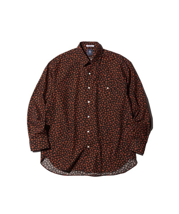 J.PRESS MEN 【J.PRESS ORIGINALS】Broad Print 1902 Regular Collar Shirt / Baggy Fit ブラック系5