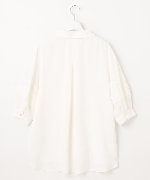 自由区 L 【洗える】ピンタックスリーブ ブラウス アイボリー系