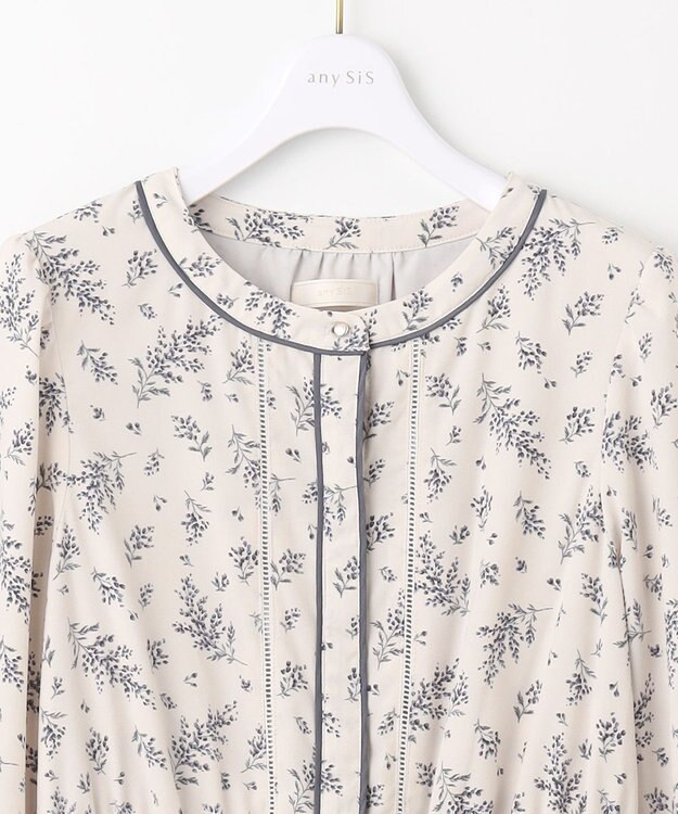 ANY SIS 【洗える】ミモザプリント ワンピース アイボリー系