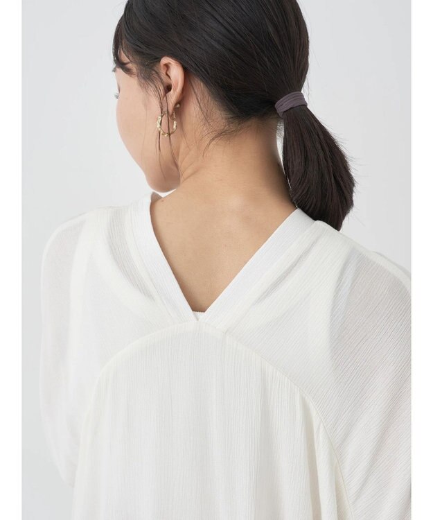 earth music&ecology レーヨンビッグシャツチュニック Off White