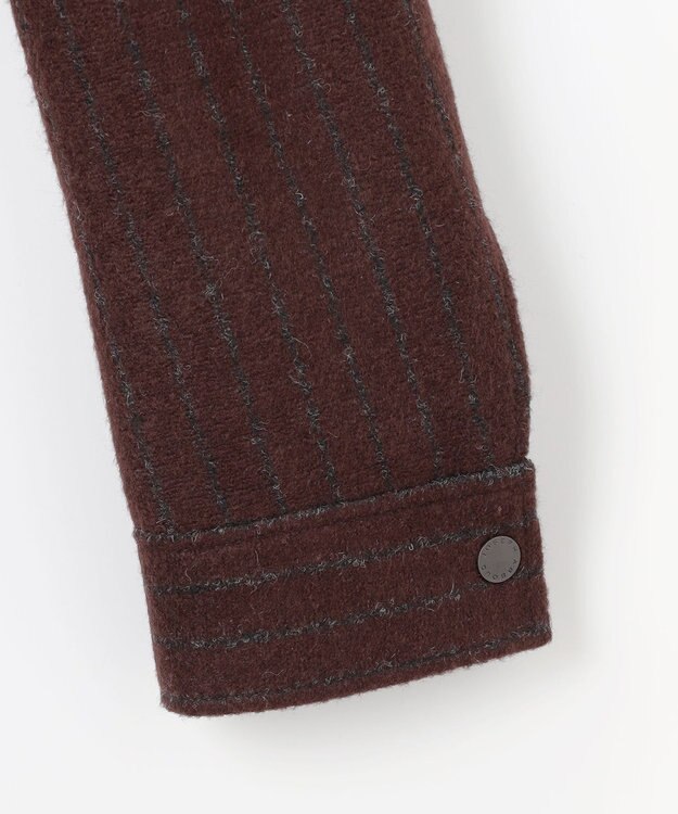 JOSEPH ABBOUD 【イタリア素材/軽量/ストレッチ】ワイドチョークストライプ  ブルゾン ダークブラウン系2