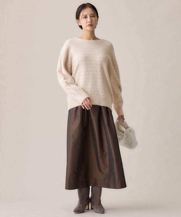 自由区 【撥水加工・洗える】エコタフタ スカート ココア