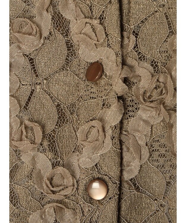 Green Parks ・SUGAR SPOON フラワーレースカーディガン Gray Beige