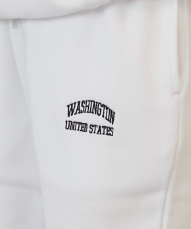 WEGO 【ANGIE VINTAGE】ワンポイント刺繍 裏毛 スウェットパンツ ホワイト