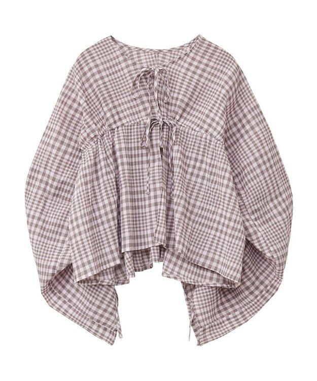 earth music&ecology ワッシャードロスト羽織りシャツ Check Mocha