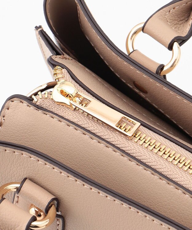 LA BAGAGERIE 【MONICA】スクエア2WAYハンドバッグ グレージュ