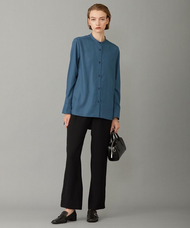 ICB L 【WEB限定カラーあり・洗える】 ライトダブルクロス ストレートパンツ ブラック系