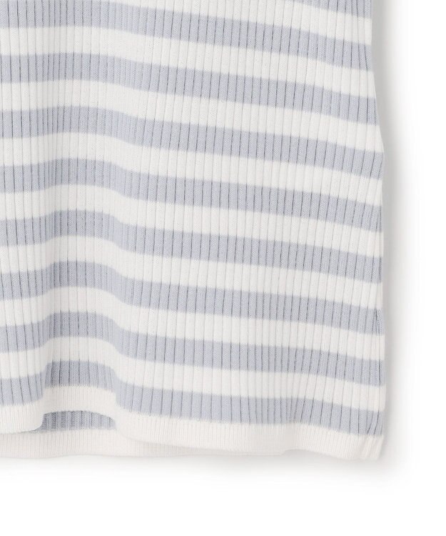 ICB 4×2リブ プルオーバーカットソー ライトデニムボーダー