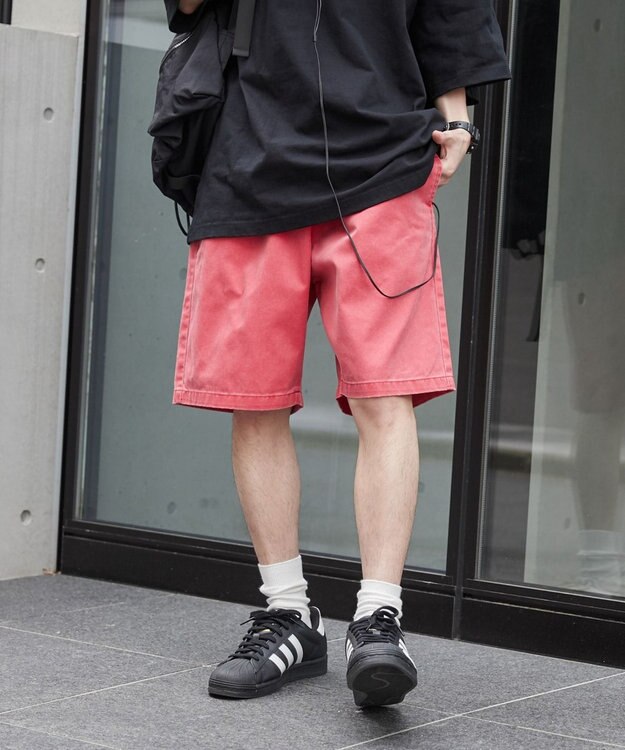 WEGO 【ユニセックス着用ITEM/ウエストゴム】リラックスイージーショーツ レッドその他