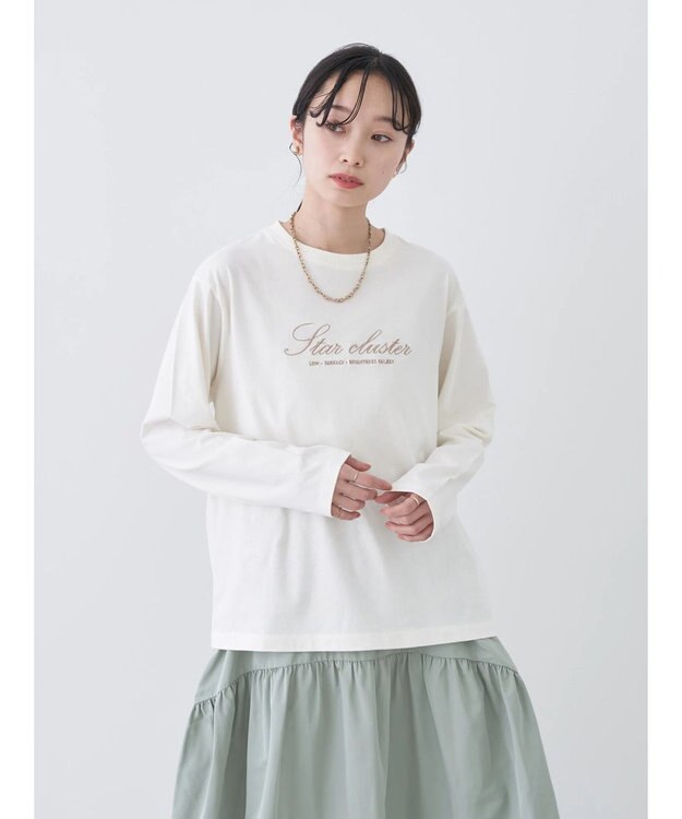 earth music&ecology ｓｔａｒ　ｃｌｕｓｔｅｒ　ロゴロンＴＥＥ Off White