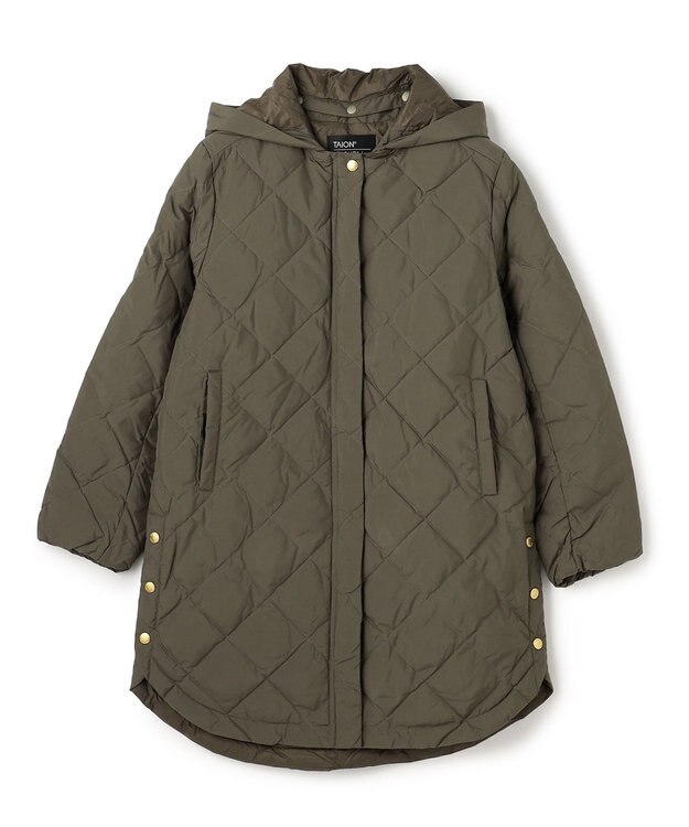 UNFILO 【自宅で洗濯OK / 軽量で暖かい】TAIONコラボ 2WAY キルティングダウン カーキ