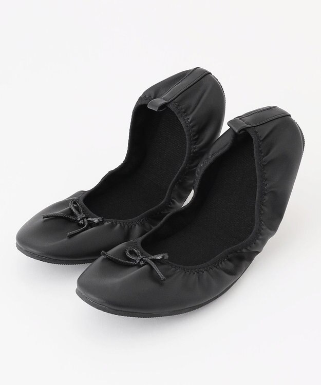 ANY SIS 【巾着付】折りたたみ スリッパ ブラック