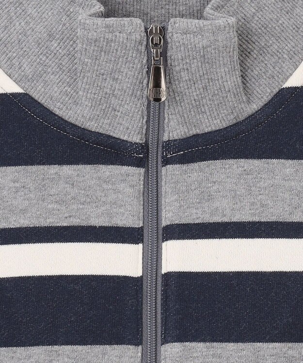 J.PRESS KIDS 【140-170cm】ハーフジップ ボーダー トレーナー グレー系1