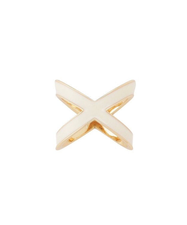 MOONBAT Luna Luce(ルナルーチェ)スカーフリング パール調 Cross Ring お手持ちのスカーフを通すだけ ギフト ホワイト