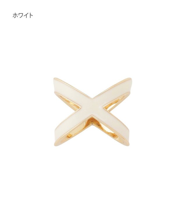 MOONBAT Luna Luce(ルナルーチェ)スカーフリング パール調 Cross Ring お手持ちのスカーフを通すだけ ギフト ホワイト