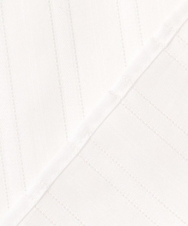 J.PRESS LADIES L 【WEB限定・洗える】セルロースカラミストライプ キーネック ブラウス 【WEB限定】ホワイト系