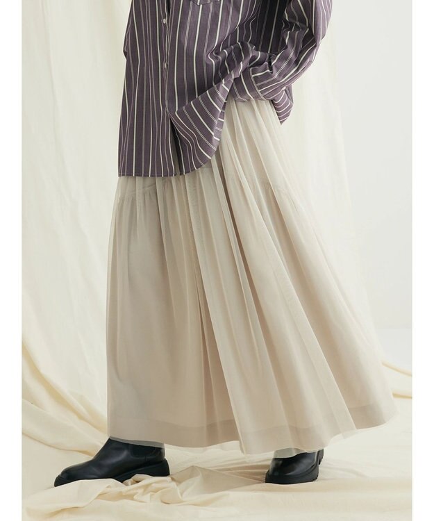 CRAFT STANDARD BOUTIQUE リバーシブルチュールスカート Gray Beige