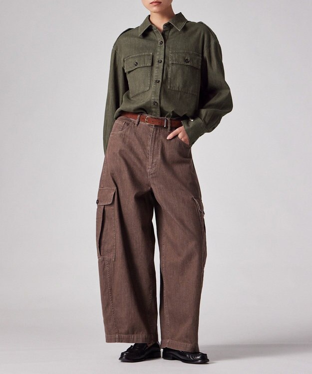 Paul Smith ウォッシュドデニム 長袖シャツ オリーブ