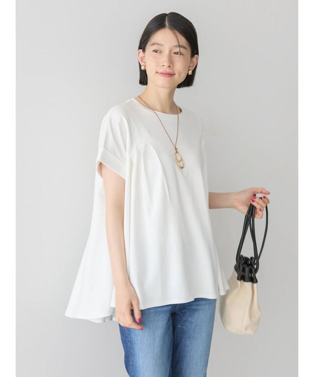 AMERICAN HOLIC フレアヘムフレンチスリーブカットプルオーバー Off White