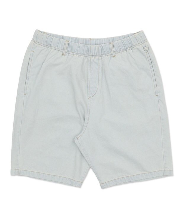 WEGO 【ウエストゴム/SMLサイズ展開】イージーコットンショーツ デニム淡加工色