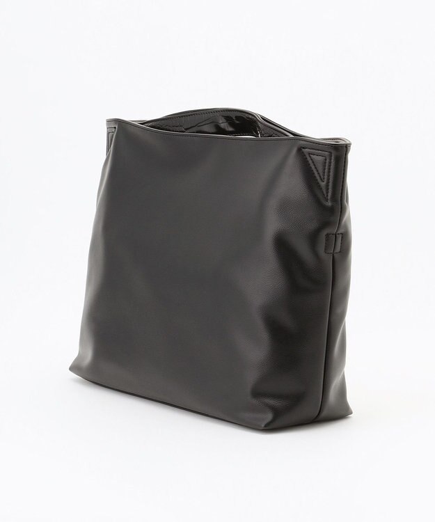 自由区 型押しクロコハンドルトート バック ブラック系