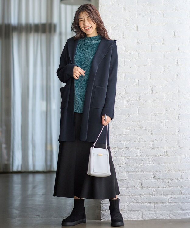 ANY モールニットプルオーバー ブルー