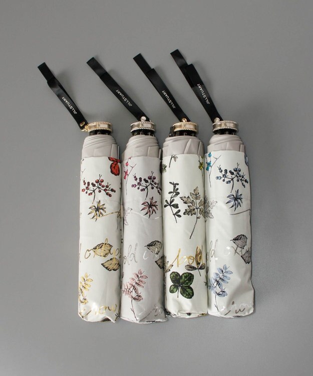 AURORA JILL STUART ジル スチュアート 晴雨兼用折り畳み傘(ボタニカル柄) 日傘 オレンジ