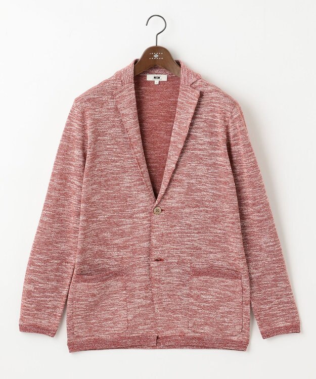 JOSEPH ABBOUD 【清涼感/軽い/洗える】 スラブギマニットジャケット レッド系
