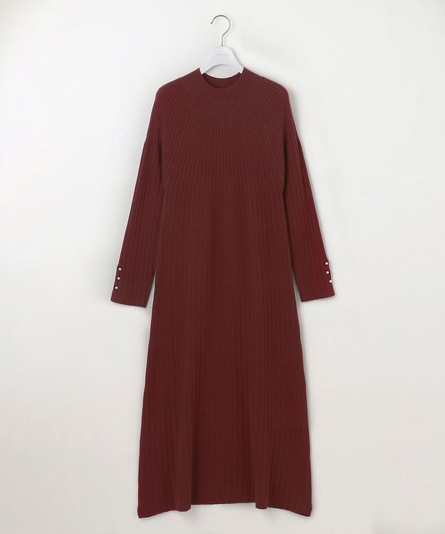 ANY SIS S 【洗える】求心リブニット ワンピース アンティークピンク