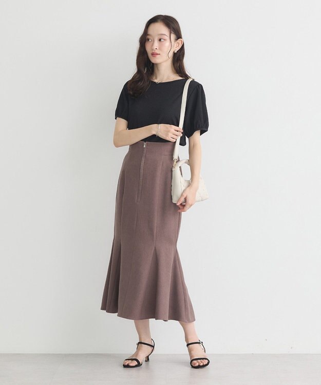 earth music&ecology マルチウェイ配色リボンカットプルオーバー Black