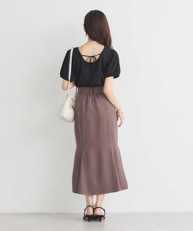 earth music&ecology マルチウェイ配色リボンカットプルオーバー Black