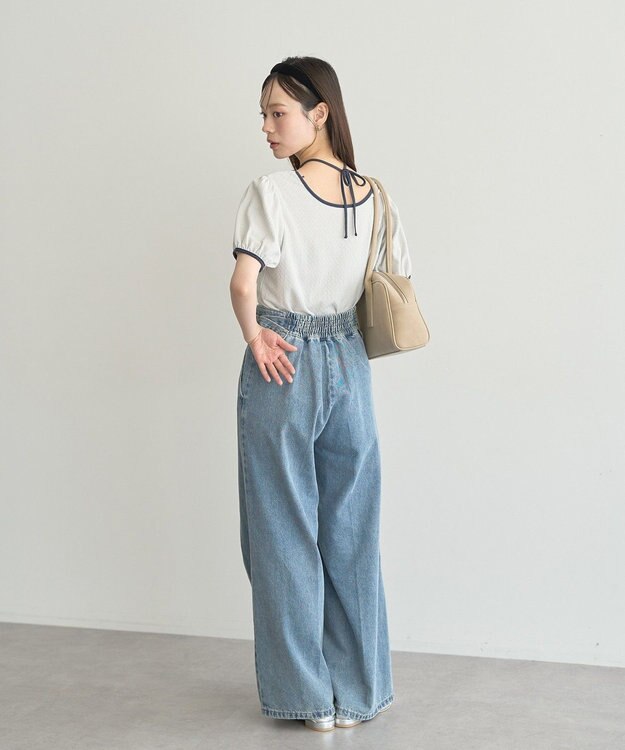 earth music&ecology マルチウェイ配色リボンカットプルオーバー Mint