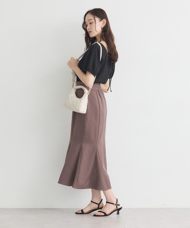 earth music&ecology マルチウェイ配色リボンカットプルオーバー Black