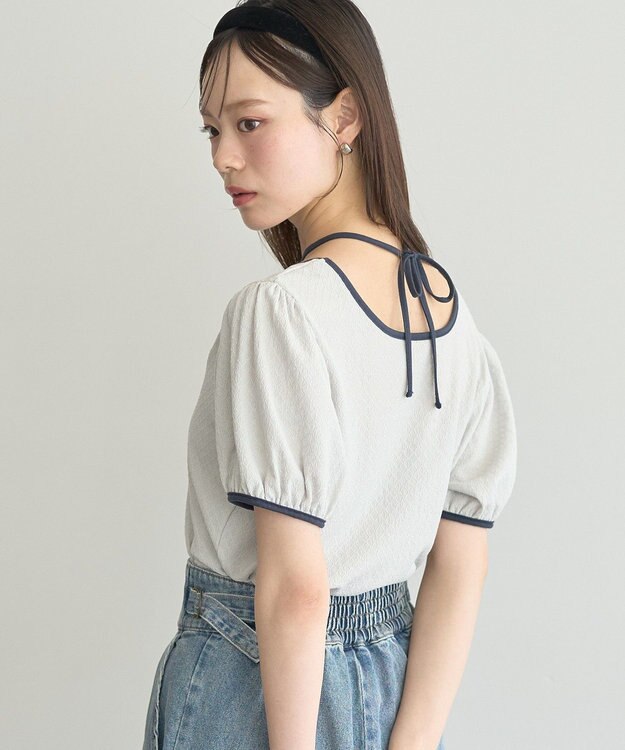 earth music&ecology マルチウェイ配色リボンカットプルオーバー Mint