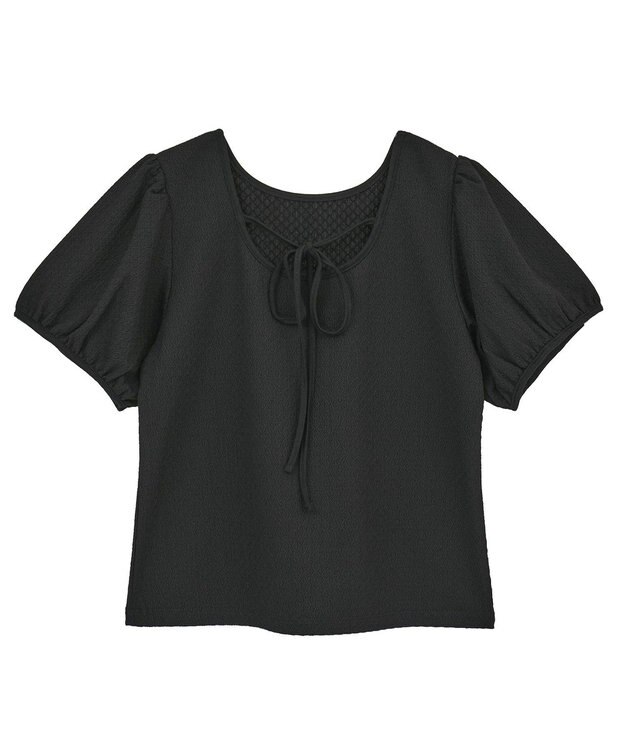 earth music&ecology マルチウェイ配色リボンカットプルオーバー Black