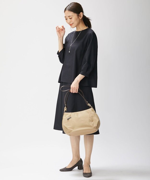 J.PRESS LADIES 【洗える・UVケア・速乾】OXIJEWELストレッチ フレアー スカート ネイビー系