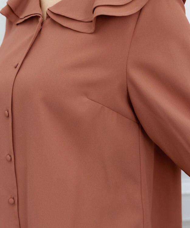 Tiaclasse 【洗える】フレアカラーブラウス ピンク