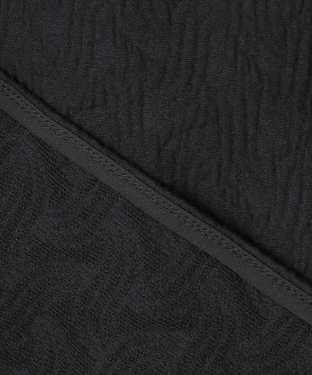 UNFILO L ジャガードブラウス ブラック