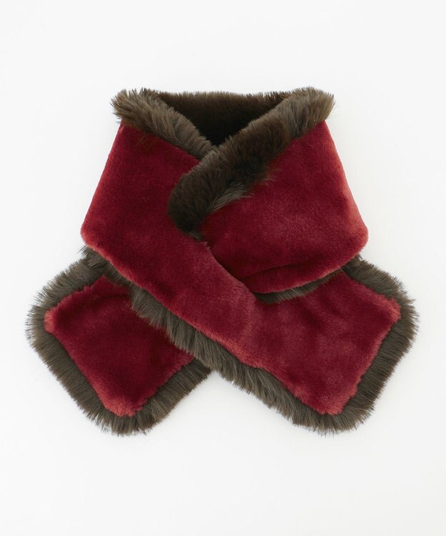 自由区 リバーシブルフェイクファーティペット ダークブラウン系