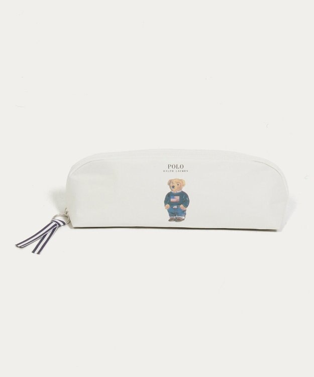 MOONBAT 【WEB限定/遮光率100%/遮熱/UV】POLO RALPH LAUREN（ポロ ラルフローレン）晴雨兼用日傘 ワンポイント ポロベア 折りたたみ傘 ポーチタイプ オフホワイト