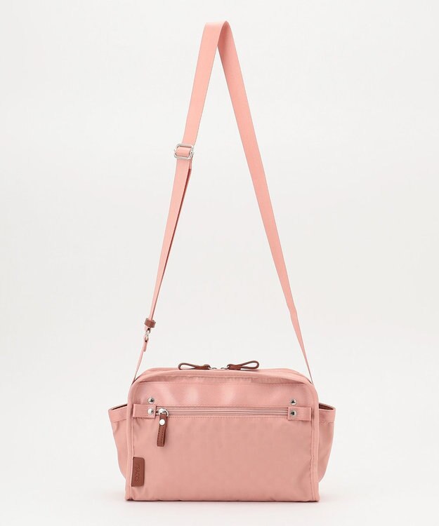 Y'SACCS 撥水ナイロンテープデザインスクエアショルダーバッグ ピンクベージュ