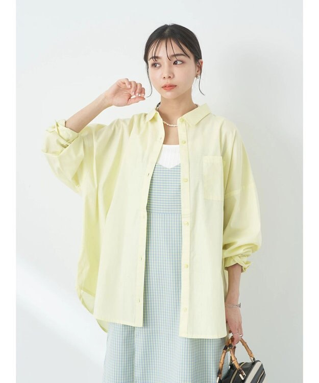 earth music&ecology ポプリンボックスシャツ Yellow