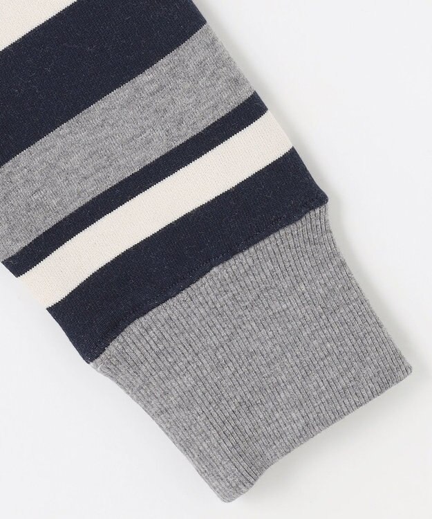 J.PRESS KIDS 【140-170cm】ハーフジップ ボーダー トレーナー グレー系1