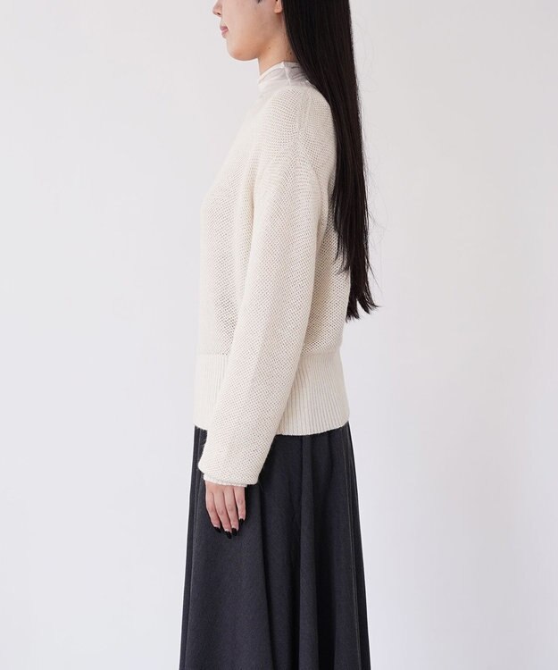 TOQUE 〈大草直子さんアドバイザー〉ベビーアルパカ×シルクハニカムニットトップス オフ