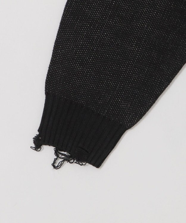 WEGO ダメージジャガードプルオーバー ブラック