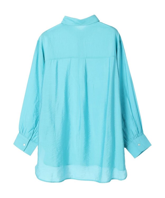 Green Parks レギュラーカラーシアーシャツ Blue Green