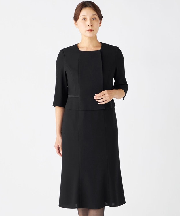 自由区 FORMAL 【襟華やか】エレガント ジャケット＋ワンピース ブラック系