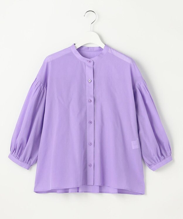 自由区 バンドカラーコットン ブラウス ラベンダー