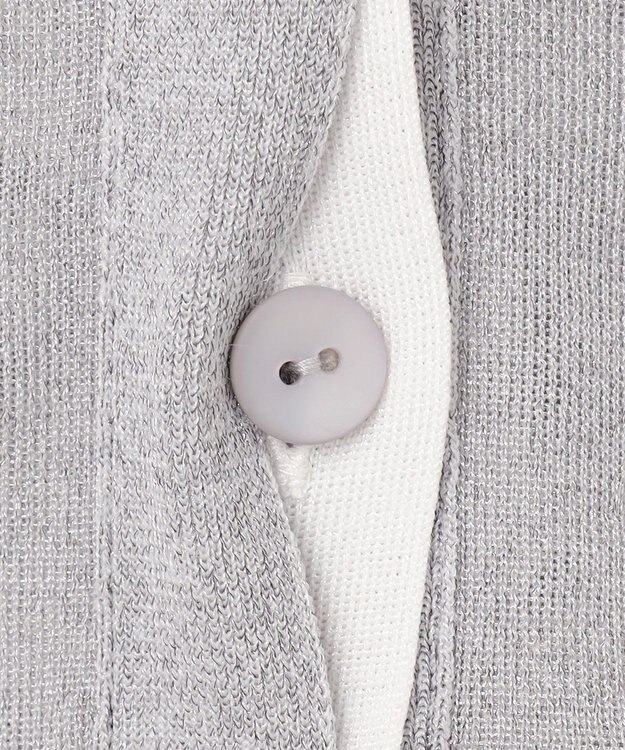 ICB 【洗える】 シアーレイヤードカーディガン ライトグレー×オフホワイト系