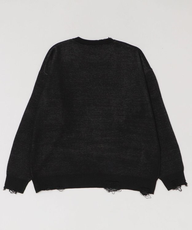 WEGO ダメージジャガードプルオーバー ブラック